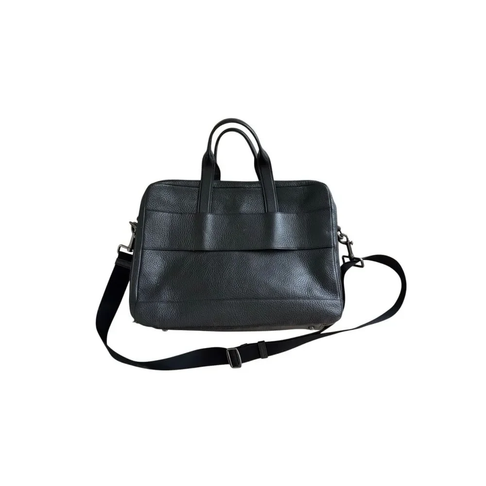 Coach Unisex Black Pebbled Leather Hamilton Business Travel Briefcase OS